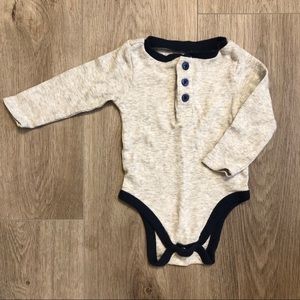 Grey Henley Onesie 6-12 M